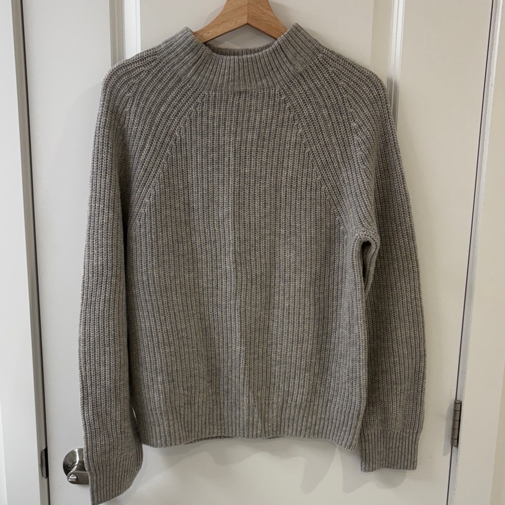 Gray Muji Ribbed Knit Sweater